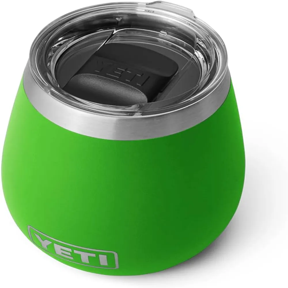 YETI Rambler Vaso de vino de 10 oz de acero inoxidable con tapa MagSlider color verde