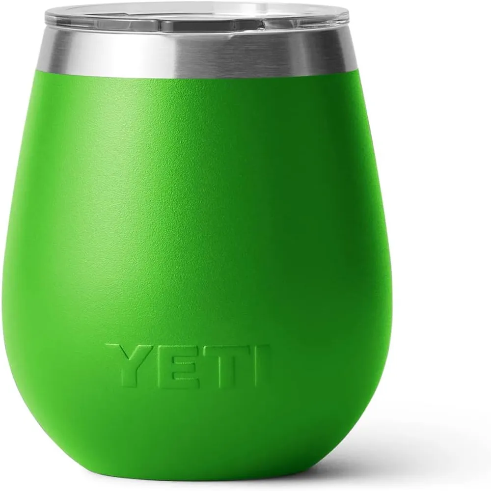 YETI Rambler Vaso de vino de 10 oz de acero inoxidable con tapa MagSlider color verde