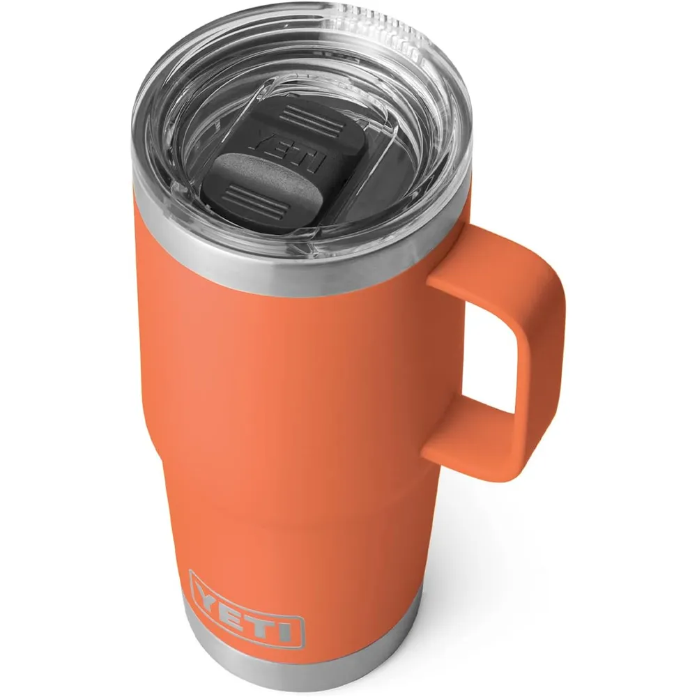 YETI Rambler Vaso de 20 oz de acero inoxidable y tapa Stronghold color anaranjado