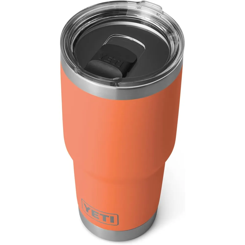 YETI Rambler Vaso de 30 oz de acero inoxidable y tapa MagSlider color naranja arcilla