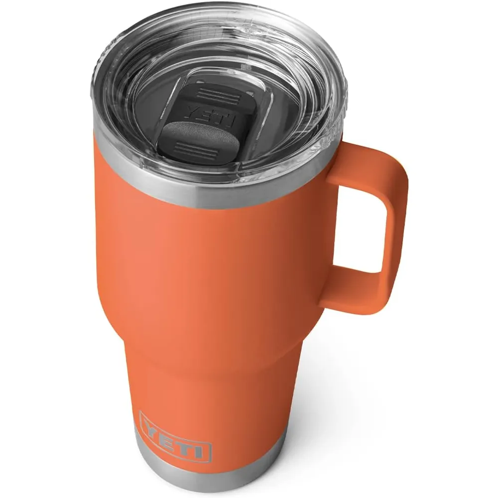 YETI Rambler Vaso de 30 oz de acero inoxidable y tapa Stronghold color naranja arcilla