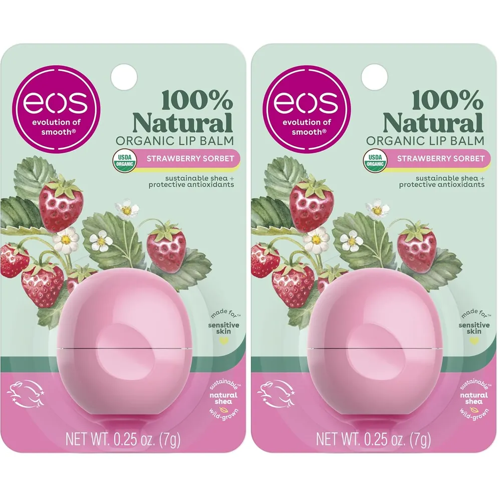 EOS bálsamo labial natural pack 2 Strawberry | 0.25 oz / 7.4 ml