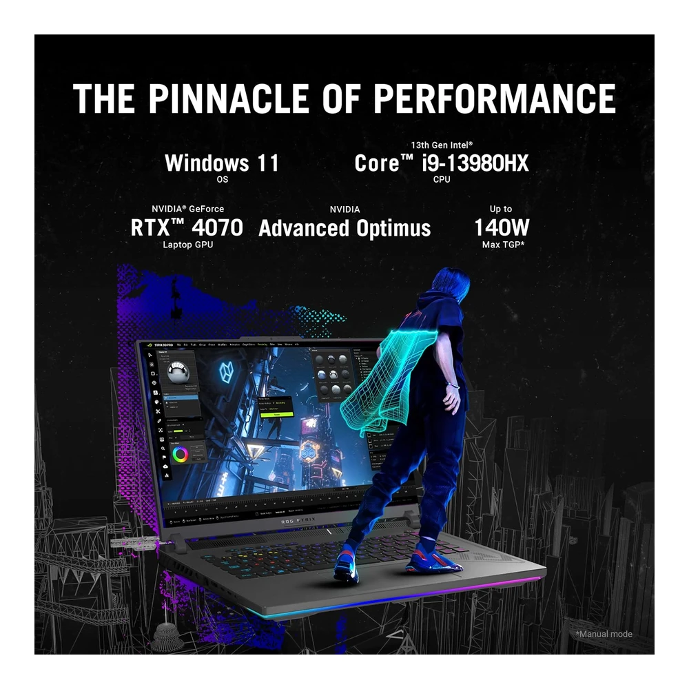 b0bv7xq9v9_1.webp Asus Rog Laptop Gaming Strix G16 (2023) 16”16 - 10 Fhd 165hz Geforce Rtx 4070 Intel Core I9-13980hx 16gb Ddr5 1tb Pcie SSD Wi-Fi 6e | Gris