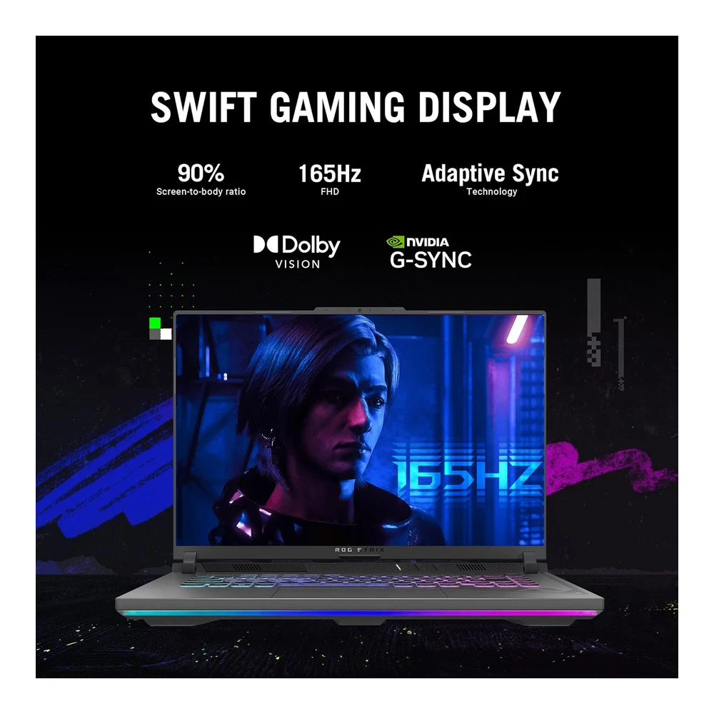 LAPTOP GAMING ROG STRIX G16 2023 16" FHD 165HZ GEFORCE RTX 4060 I7-13650HX 16GB 512GB SSD ASUS(TECLADO INGLÉS)