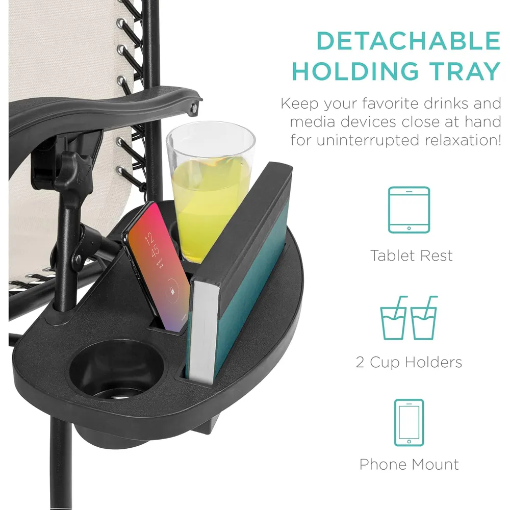 Juego de 2 sillones reclinables con portavasos Best Choice Products | Marfil