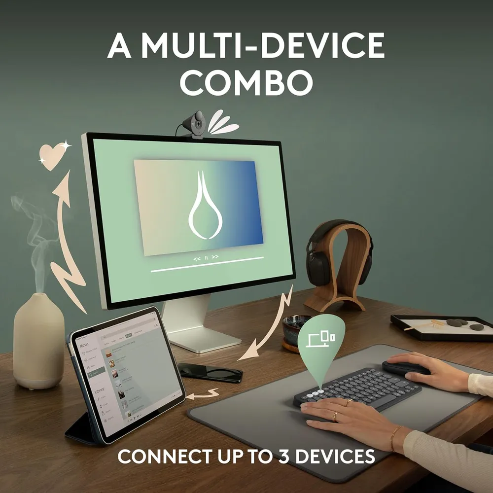 COMBO TECLADO Y MOUSE INALÁMBRICOS PEBBLE 2 LOGITECH