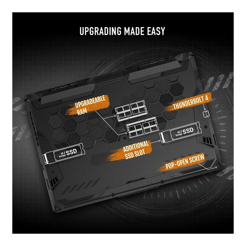 b0bwhjqmkh_3.webp LAPTOP GAMING TUF F15 15.6" FHD 144HZ I5-11400H GEFORCE RTX 2050 8GB DDR4 512GB SSD GEN 3 ASUS(TECLADO INGLÉS)