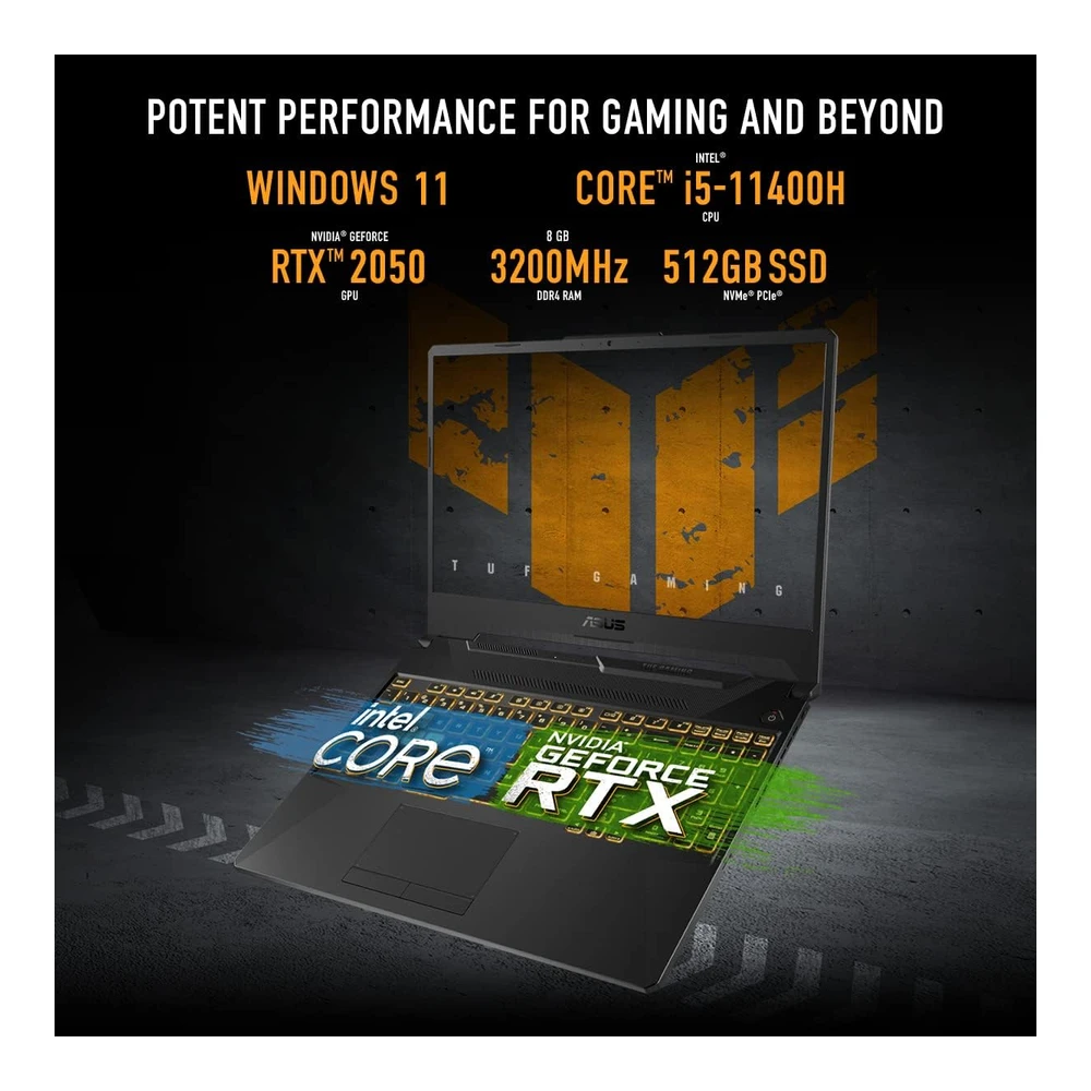 b0bwhjqmkh_4.webp LAPTOP GAMING TUF F15 15.6" FHD 144HZ I5-11400H GEFORCE RTX 2050 8GB DDR4 512GB SSD GEN 3 ASUS(TECLADO INGLÉS)