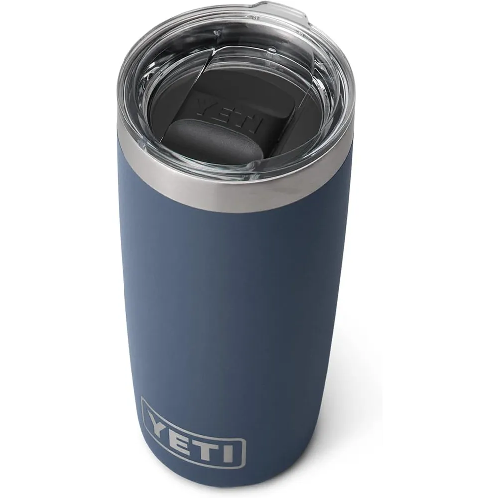 YETI Rambler Vaso de 10 oz de acero inoxidable y tapa MagSlider color azul marino