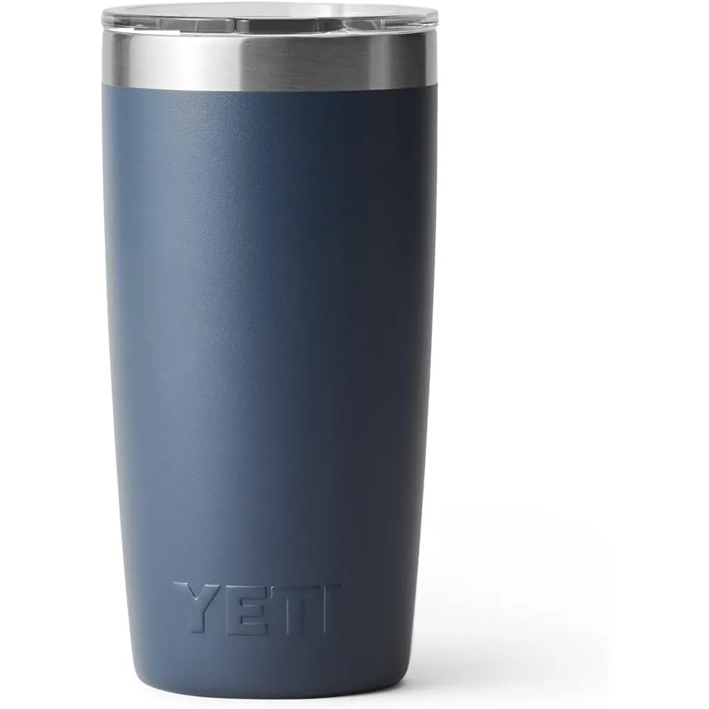 YETI Rambler Vaso de 10 oz de acero inoxidable y tapa MagSlider color azul marino