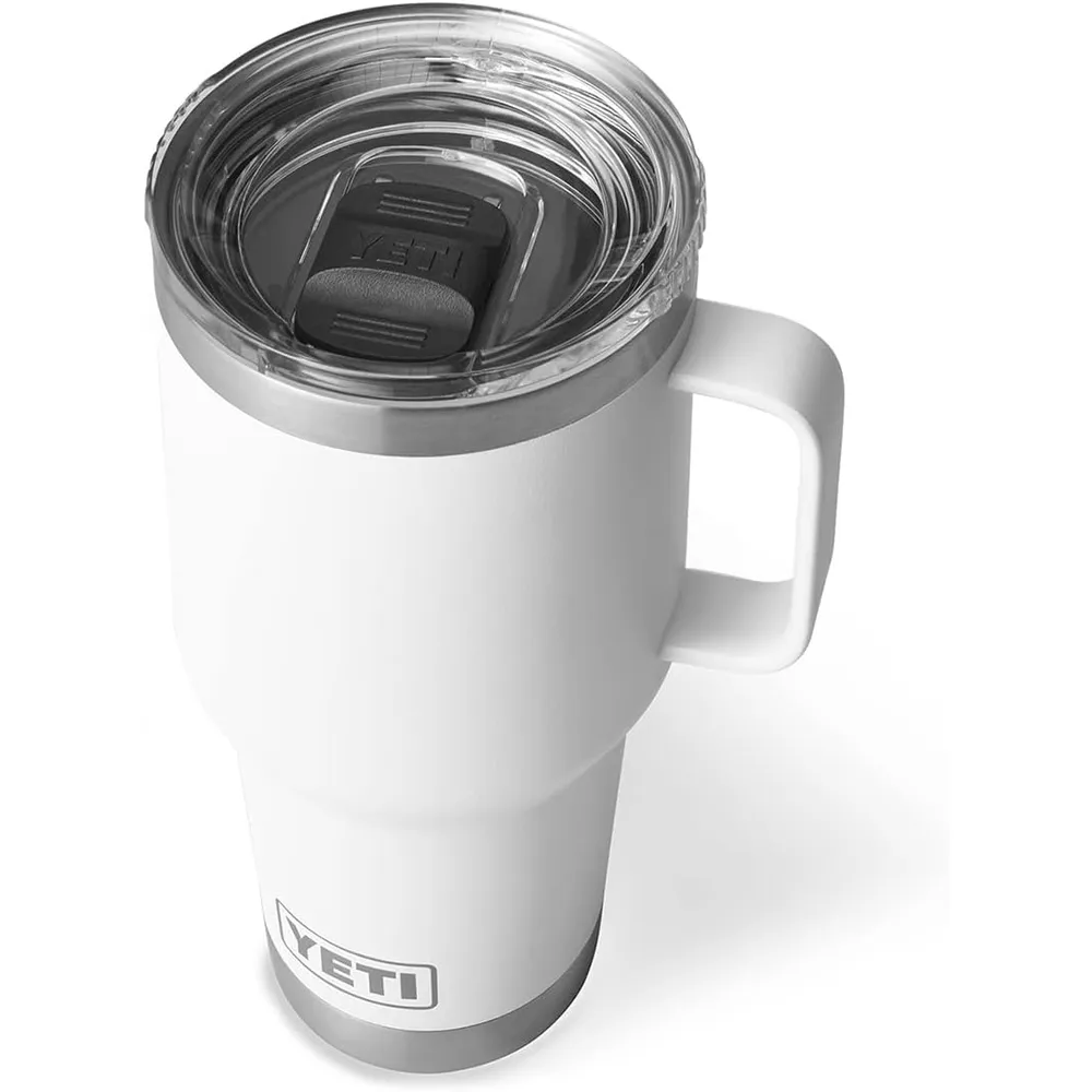 YETI Rambler Vaso de 30 oz de acero inoxidable y tapa Stronghold color blanco