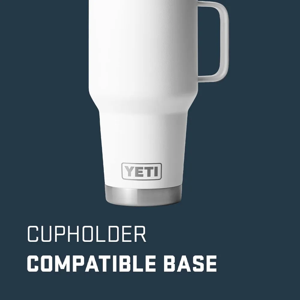 YETI Rambler Vaso de 30 oz de acero inoxidable y tapa Stronghold color blanco