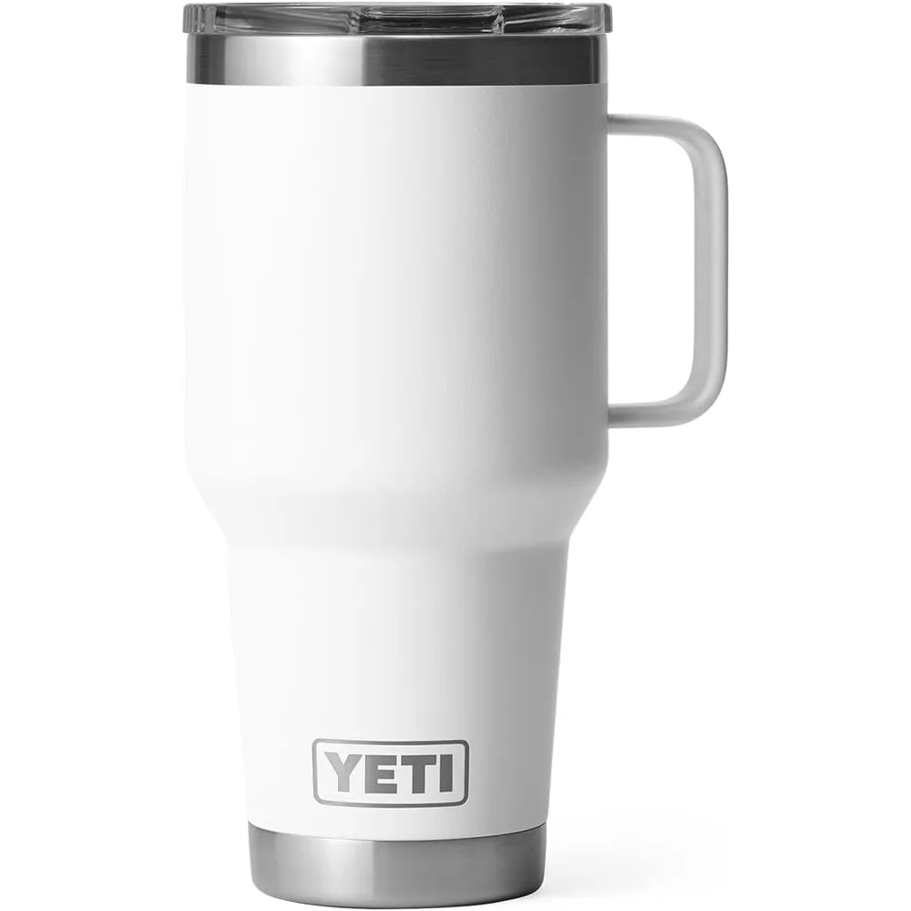 YETI Rambler Vaso de 30 oz de acero inoxidable y tapa Stronghold color blanco