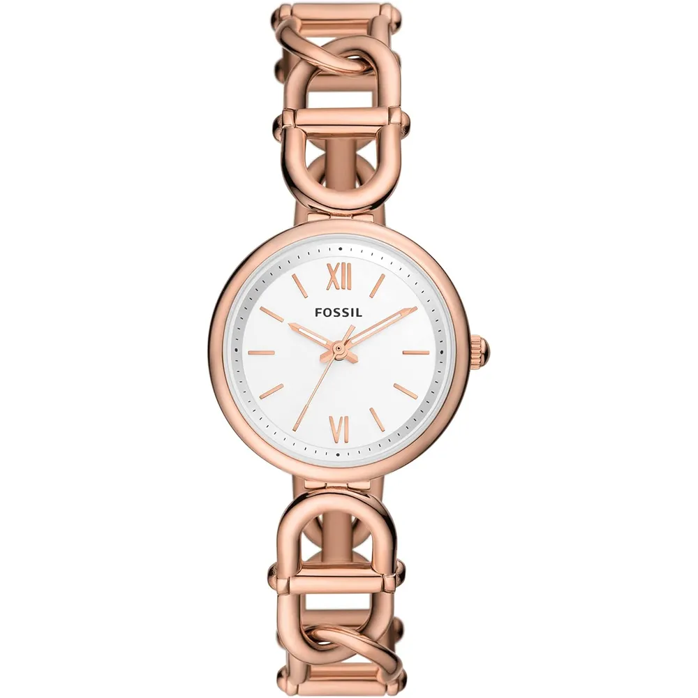 Fossil reloj de cuarzo Carlie para mujer con tres manecillas | Oro rosa