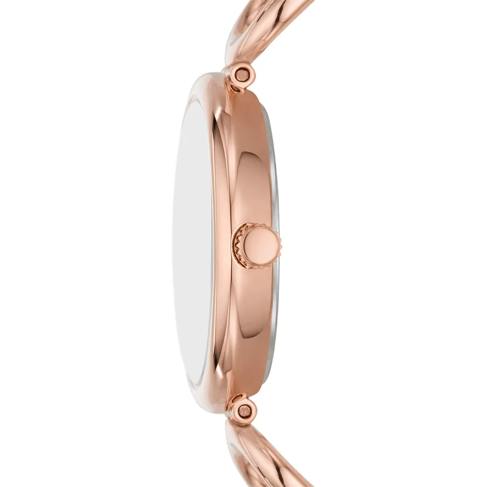 Fossil reloj de cuarzo Carlie para mujer con tres manecillas | Oro rosa