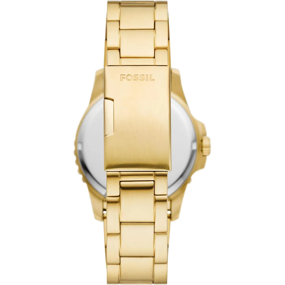 Fossil reloj de cuarzo para hombre, acero inoxidable | Negro/ Dorado