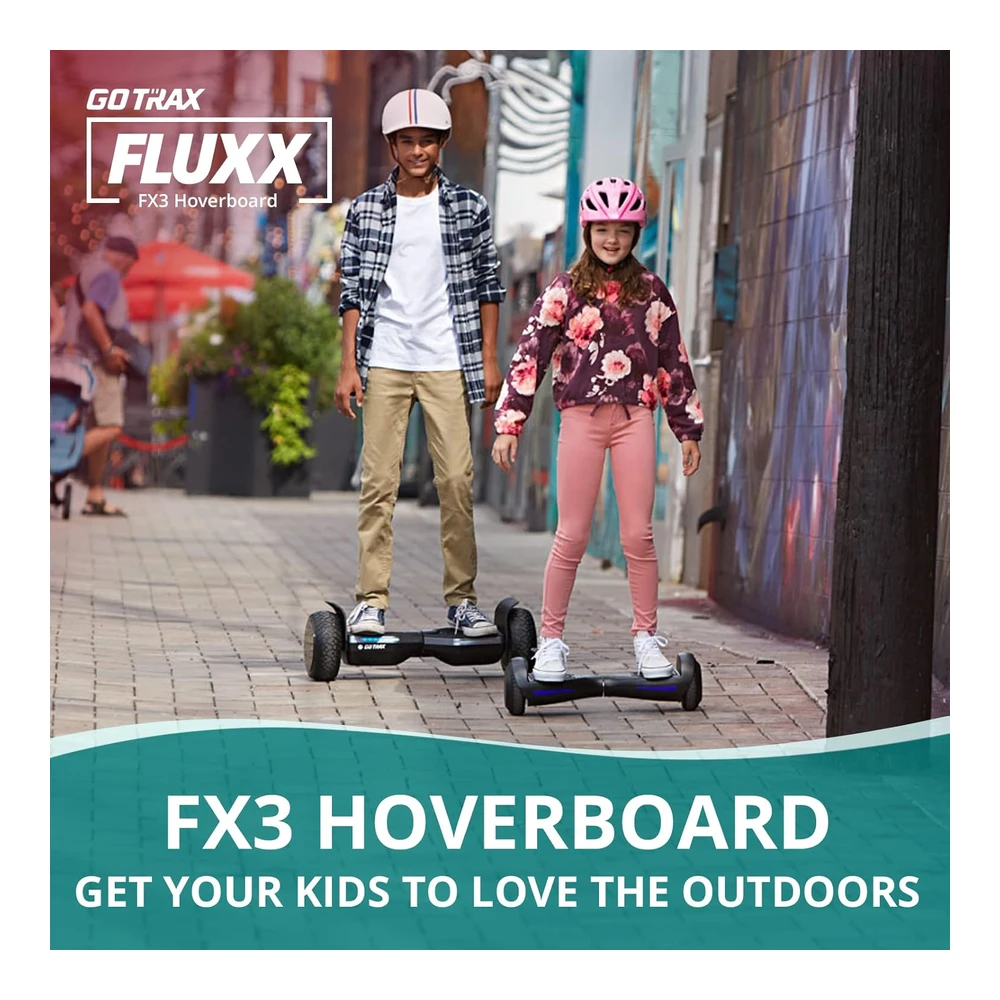 Fluxx Aeropatineta Fx3 con Ruedas Led de 6.5' y Faro y Potencia de 6.2 Mph Por Motor de 200 W y Batería de 50.4 Wh (Azul)