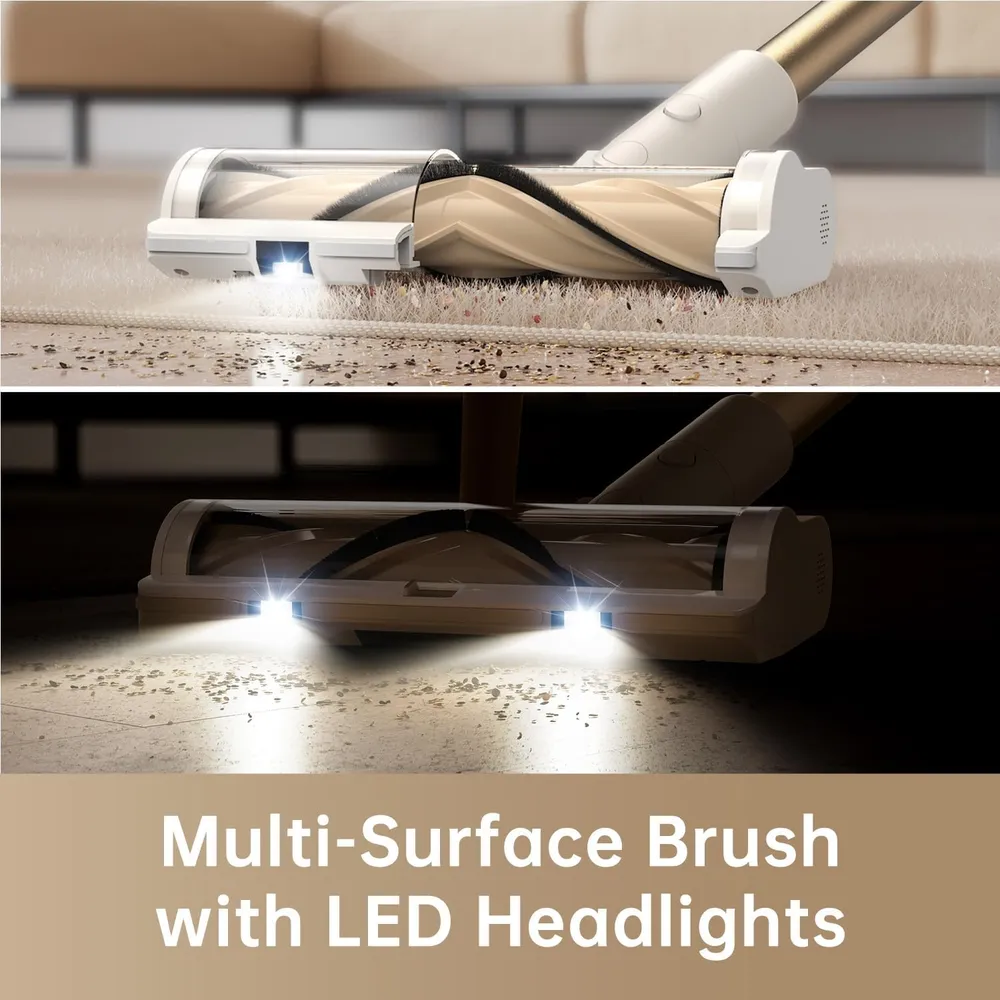Dreame R10 aspiradora inalámbrica con cepillo LED antienredos | Oro
