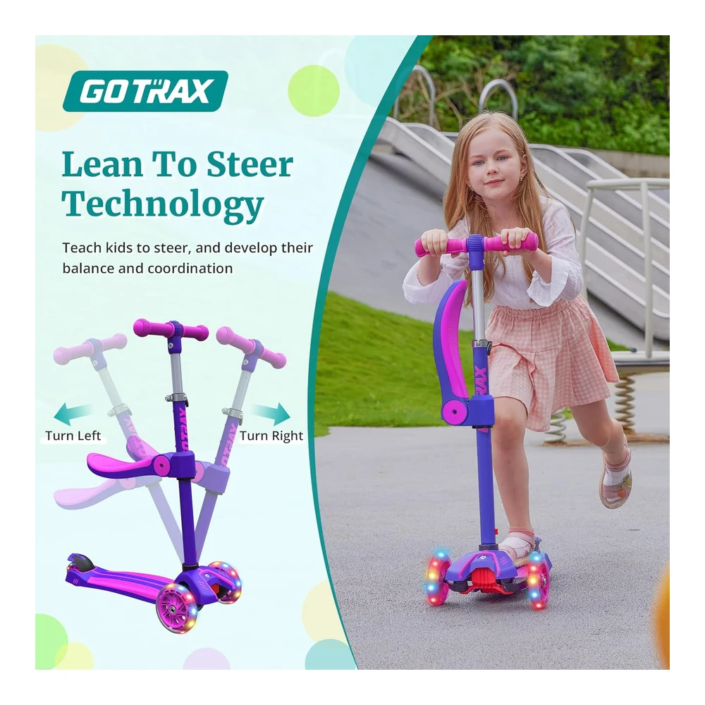 GOTRAX KS1/KS3 PATINETA INFANTIL LUZ LED Y MANUBRIO AJUSTABLE