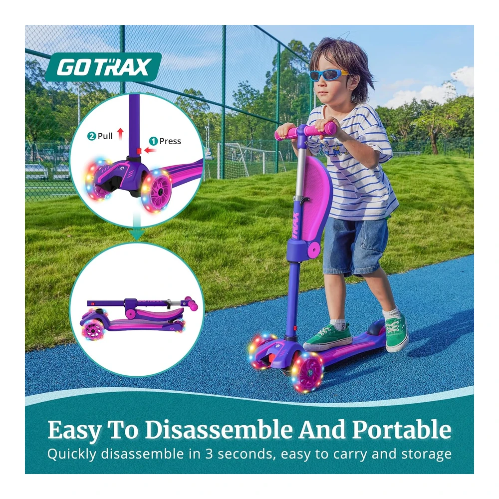 GOTRAX KS1/KS3 PATINETA INFANTIL LUZ LED Y MANUBRIO AJUSTABLE