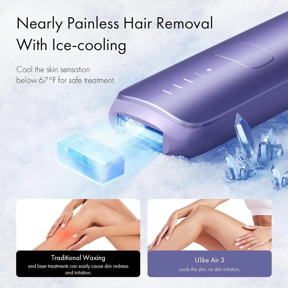 Depiladora láser IPL 3 modos con enfriamiento aire y hielo Ulike | Morado