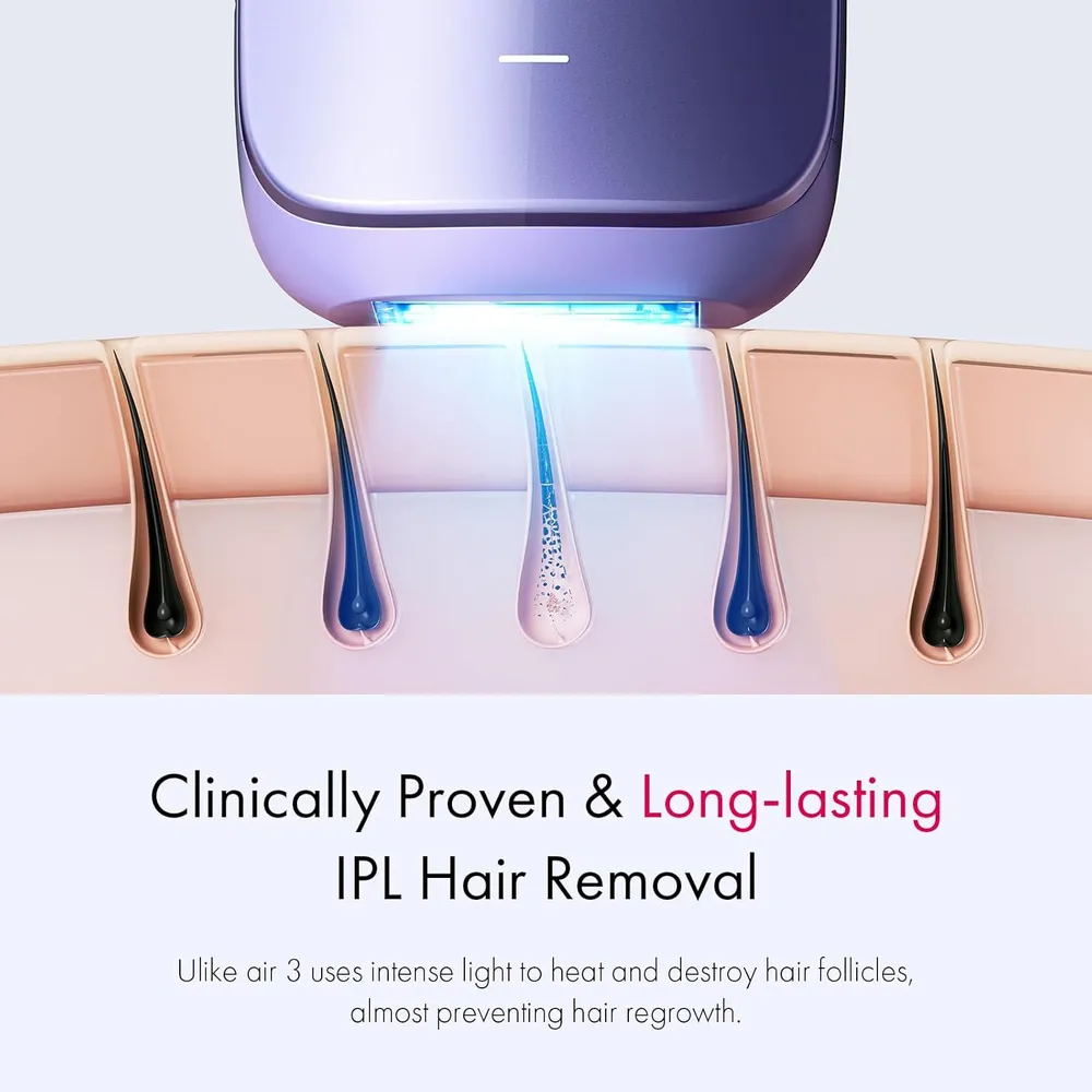 Depiladora láser IPL 3 modos con enfriamiento aire y hielo Ulike | Morado
