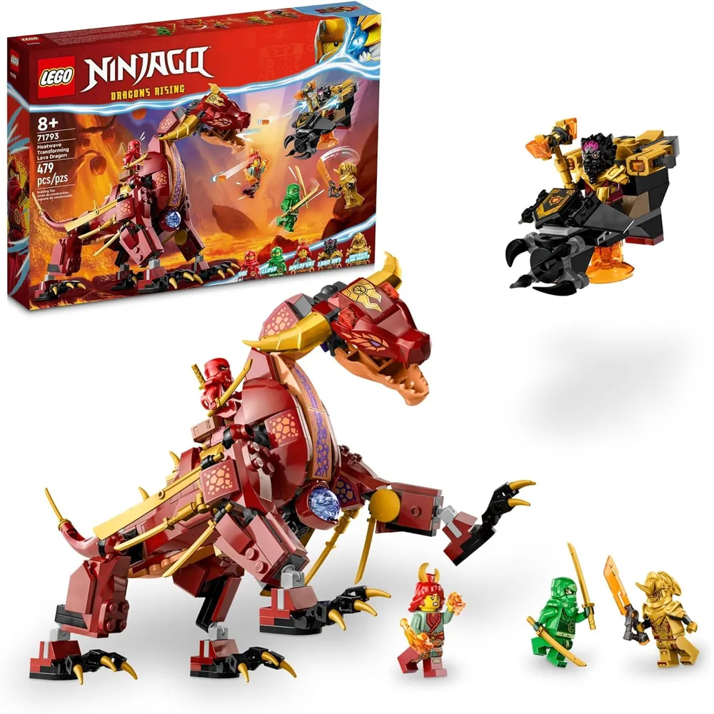 LEGO NINJAGO HEATWAVE DRAGÓN DE LAVA CON VEHÍCULO Y 5 FIGURAS
