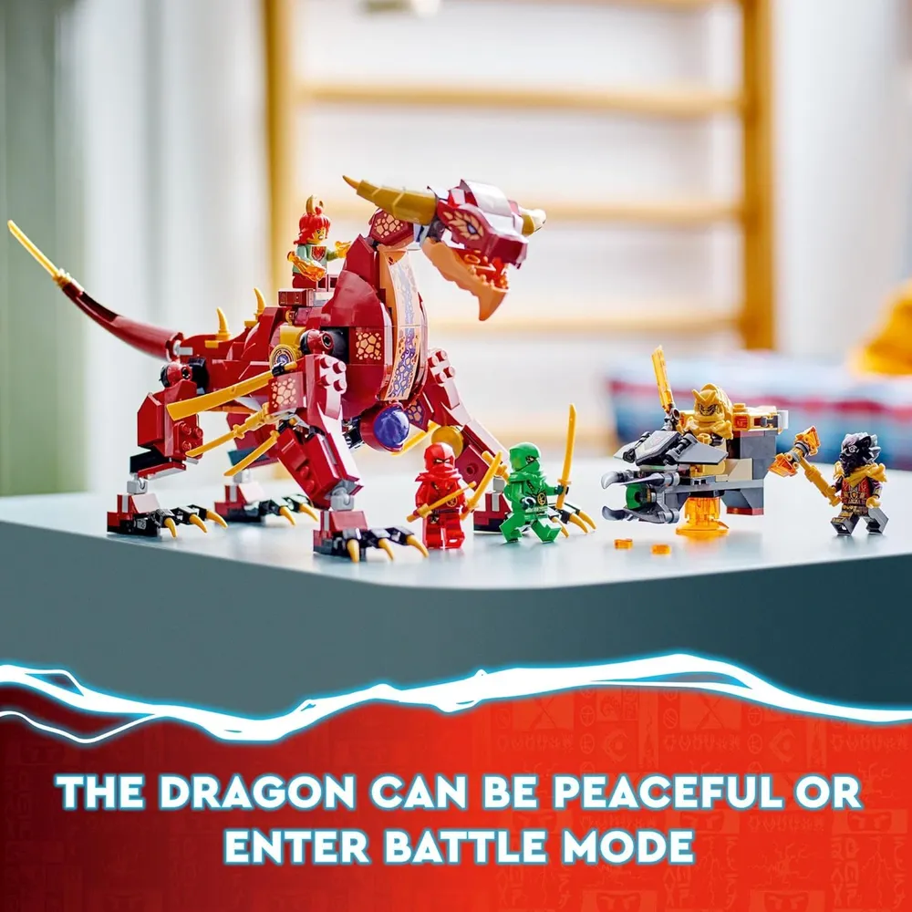 LEGO NINJAGO HEATWAVE DRAGÓN DE LAVA CON VEHÍCULO Y 5 FIGURAS