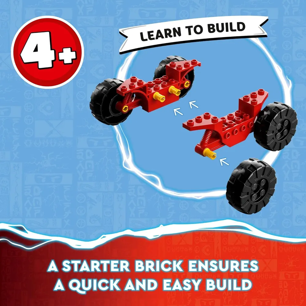Lego Ninjago Batalla de coches y motos de Kai y Ra con 2 minifiguras