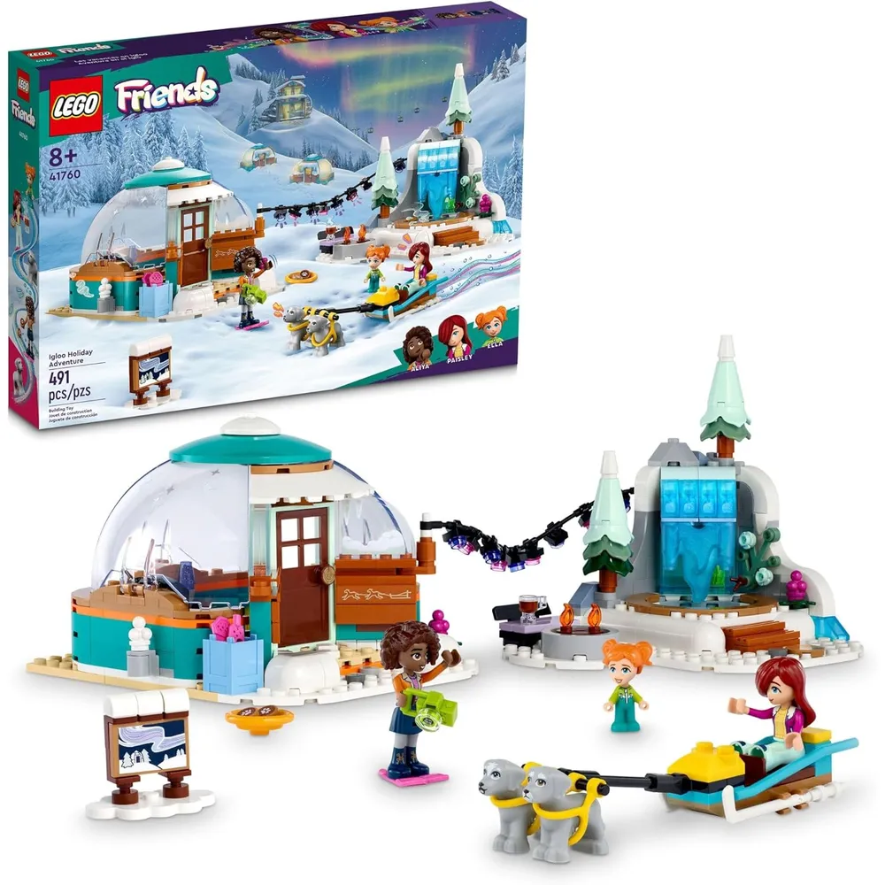 Lego Friends Aventura Navideña en el Iglú con 3 muñecas y 2 perros