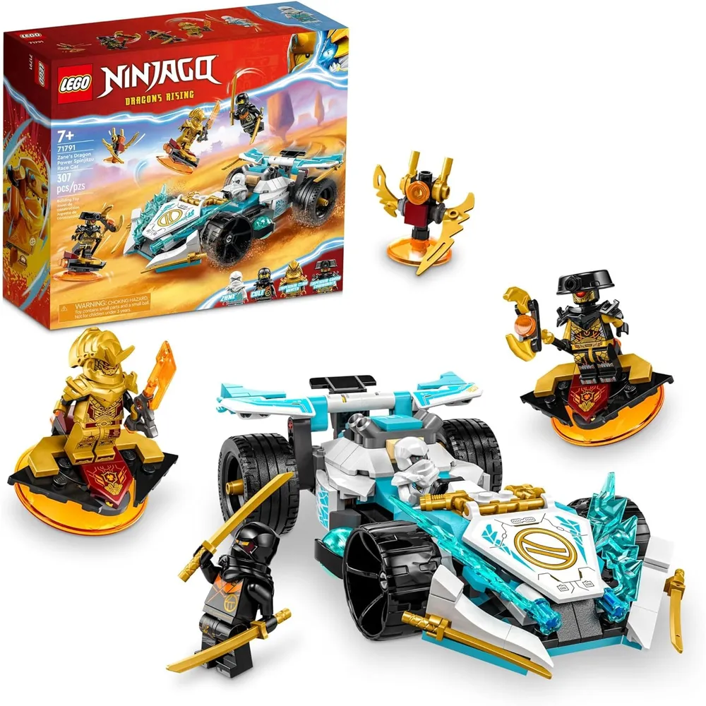 Lego Ninjago Zane Dragón Power Spinjitzu Race Car con 4 minifiguras