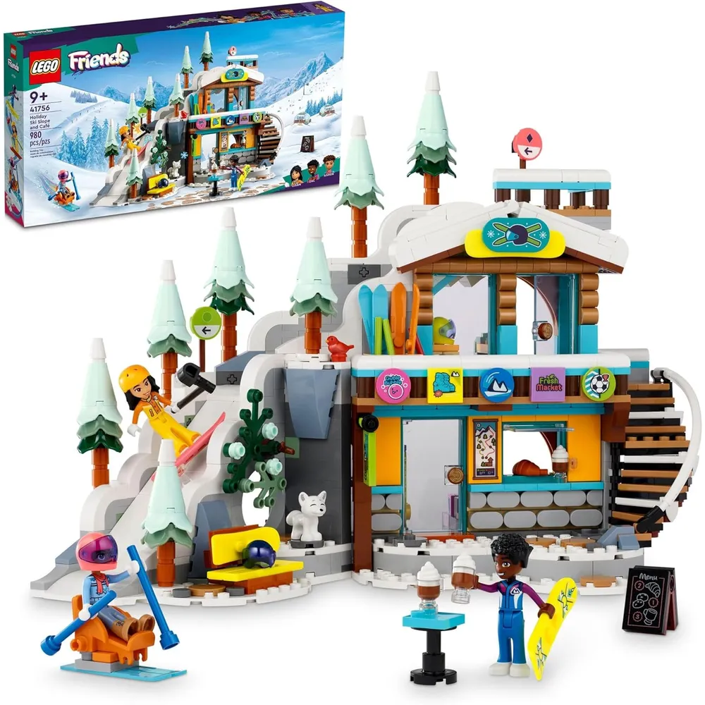 Lego Friends Pista de esquí y cafetería de vacaciones con 3 muñecas