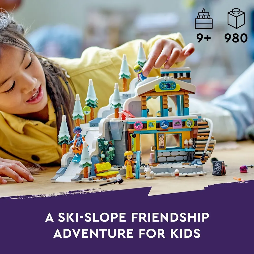 Lego Friends Pista de esquí y cafetería de vacaciones con 3 muñecas