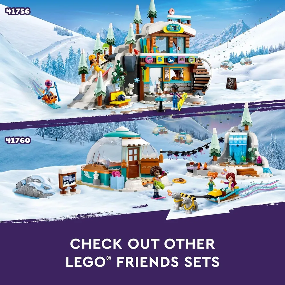 Lego Friends Pista de esquí y cafetería de vacaciones con 3 muñecas