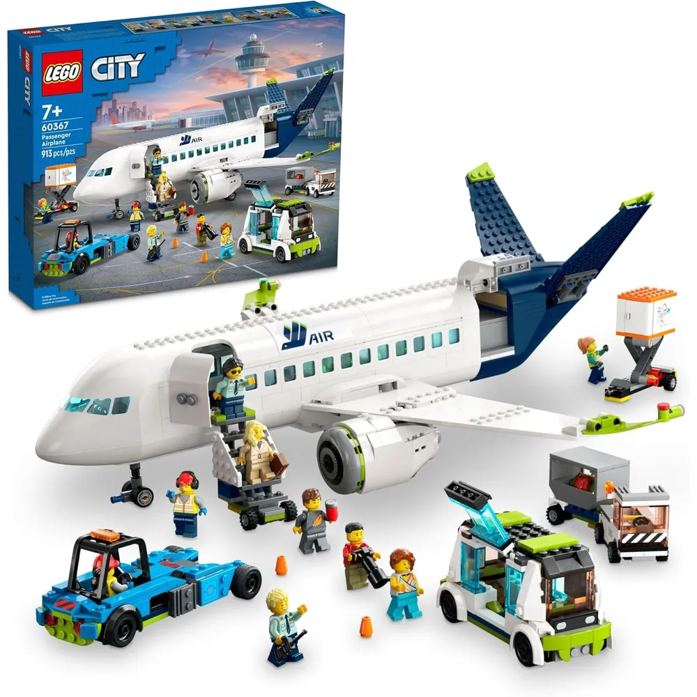 LEGO CITY AVIÓN DE PASAJEROS CON 9 MINIFIGURAS Y VEHÍCULOS
