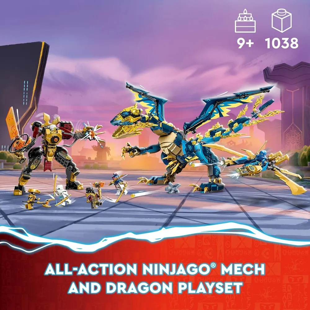 Lego Ninjago Dragón Elemental vs Mech de la Emperatriz con 6 figuras
