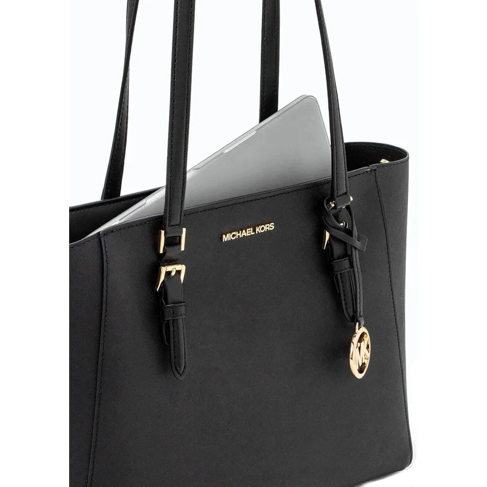 MICHAEL KORS Charlotte Bolso bandolera grande 3 en 1 de cuero | Negro
