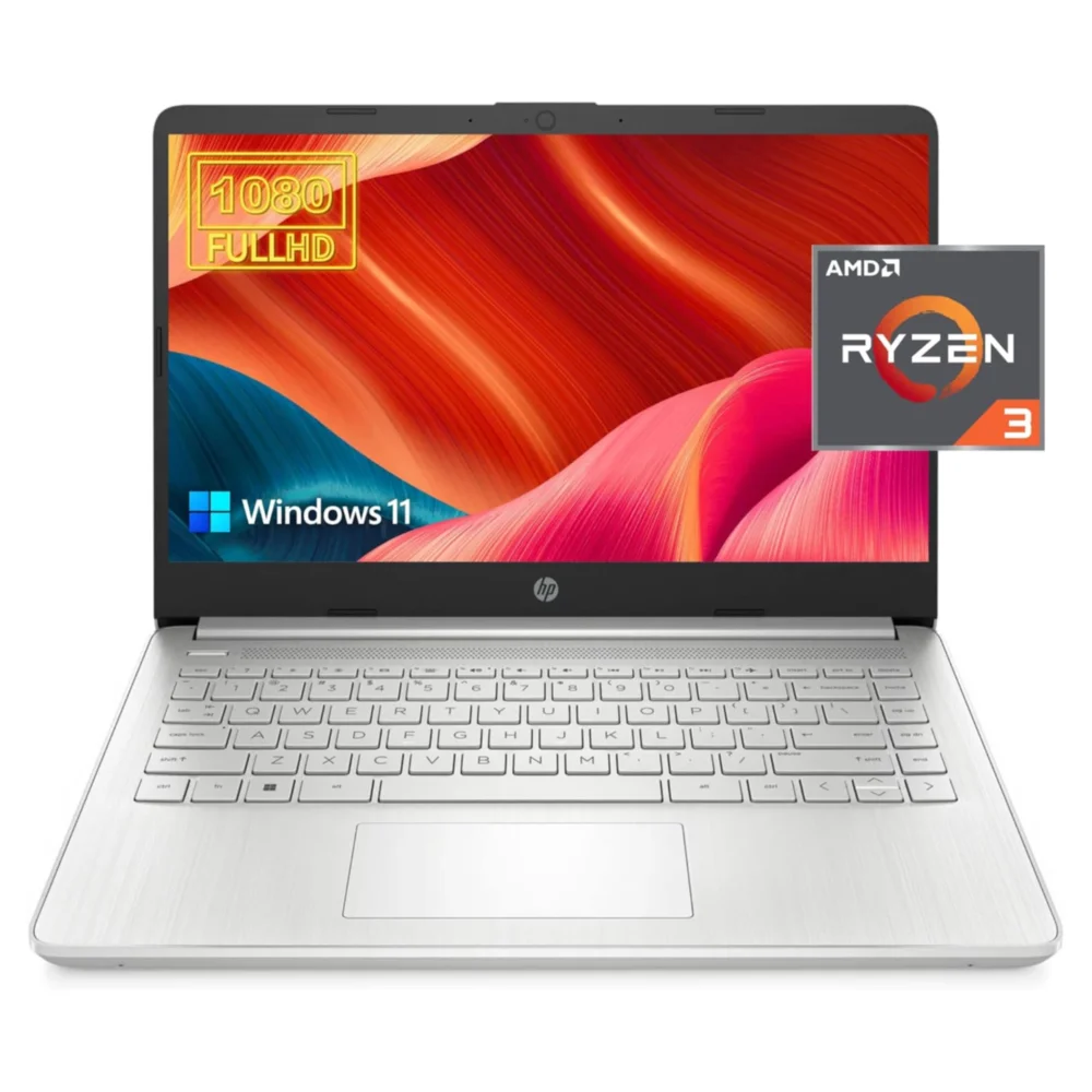 LAPTOP 14 HP 2023 FHD 14" 16GB RAM SSD 1TB AMD RYZEN 3 BATERÍA 10 HORAS DURACIÓN - TECLADO INGLÉS