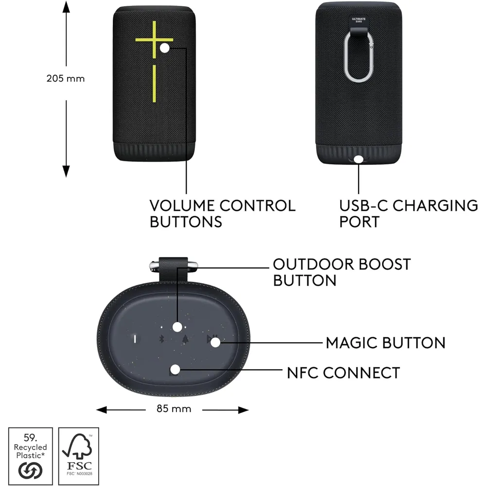 Ultimate Ears Everboom altavoz Bluetooth 360° IP67 | Negro
