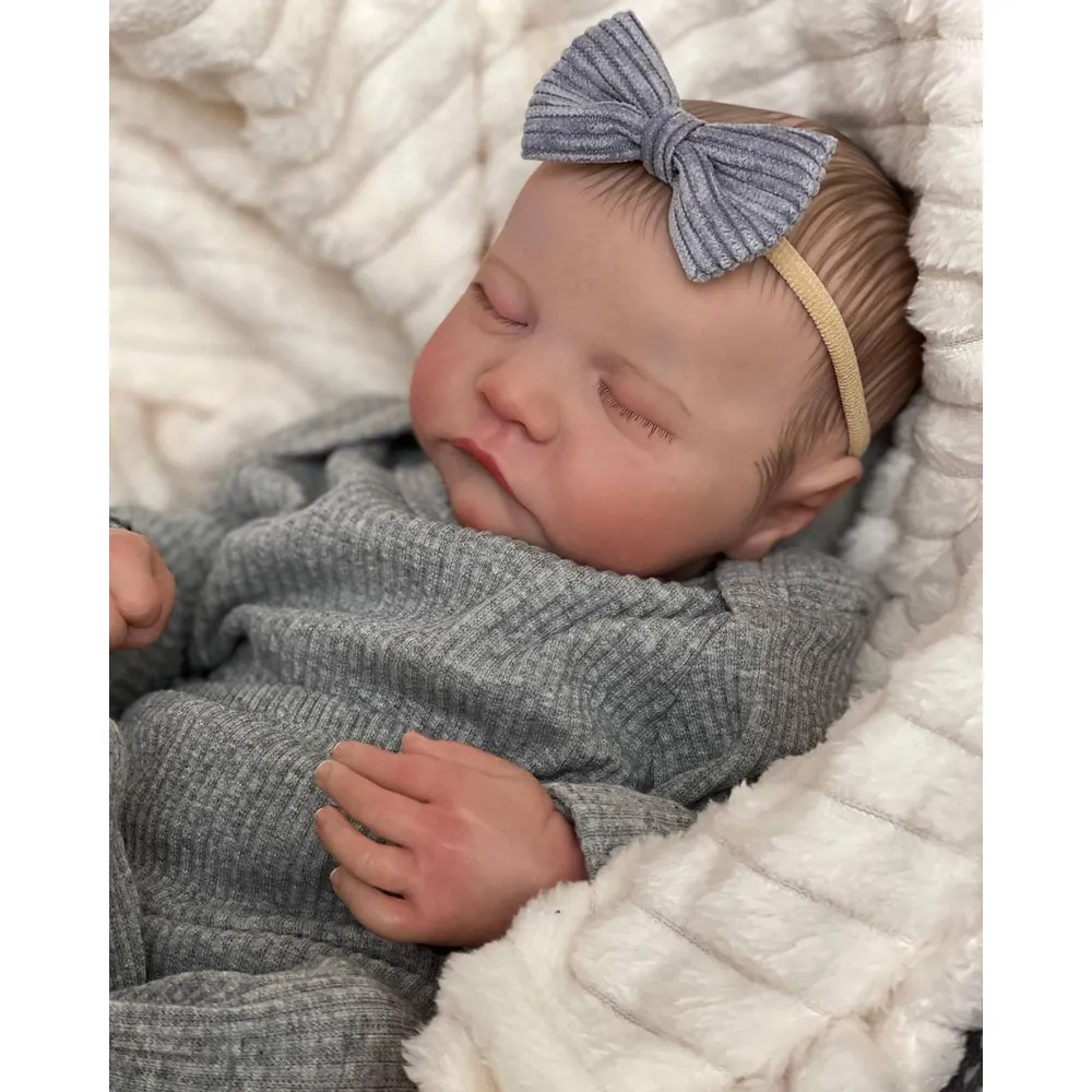 MUÑECA BEBÉ REBORN 18" / 46 CM CON ACCESORIOS | LEVI-GRAY