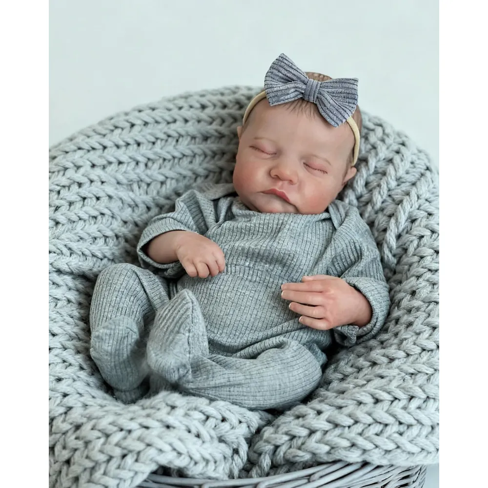 MUÑECA BEBÉ REBORN 18" / 46 CM CON ACCESORIOS | LEVI-GRAY