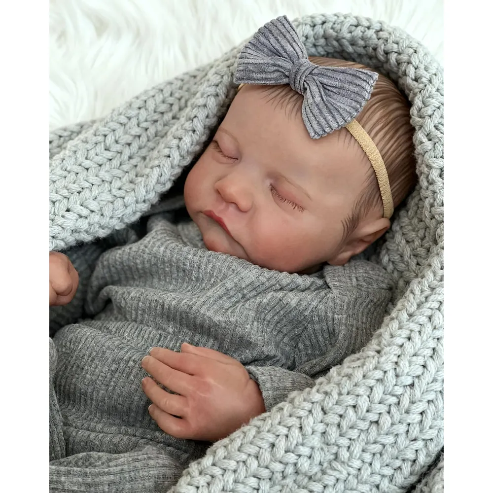 MUÑECA BEBÉ REBORN 18" / 46 CM CON ACCESORIOS | LEVI-GRAY