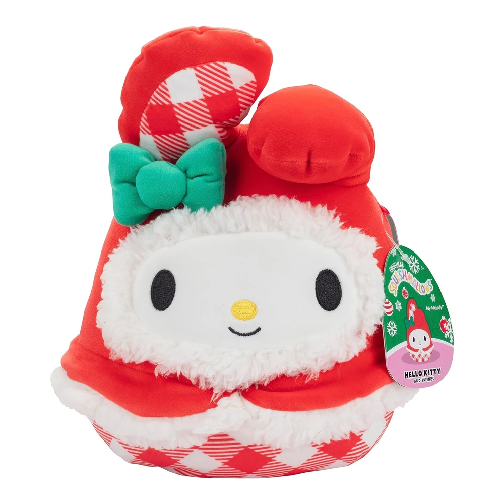 Squishmallows Paquete de 2 Peluches Navideños de Hello Kitty y My Melody de 8' - Juguete de Peluche Coleccionable Suave y Blando