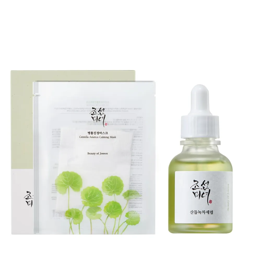 Beauty of Joseon | Set Mascarilla Calmante de Centella Asiática + Sérum Calmante de Té Verde y Pantenol