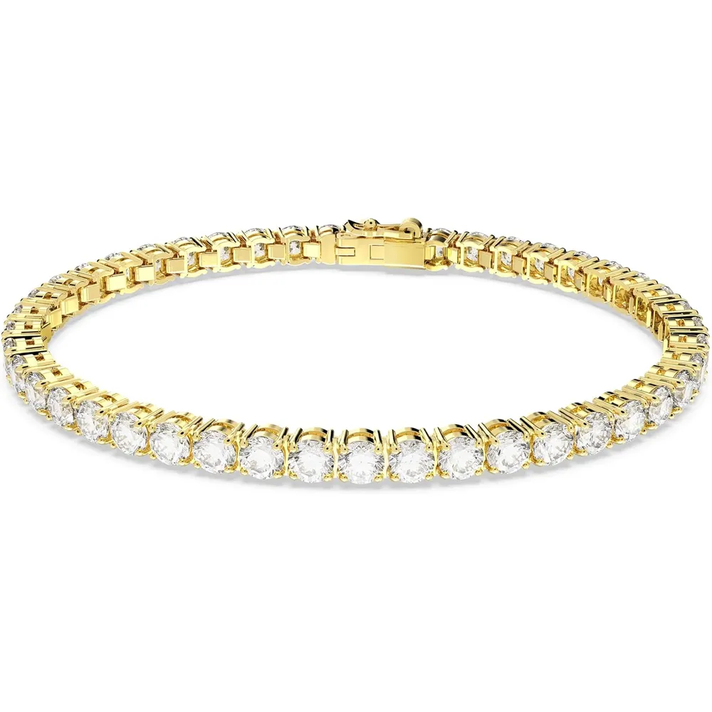 SWAROVSKI PULSERA TENNIS REDONDO MATRIX ACABADO ORO PARA MUJER LARGE | DORADO