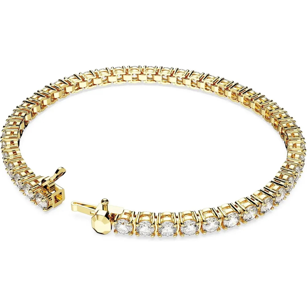 SWAROVSKI PULSERA TENNIS REDONDO MATRIX ACABADO ORO PARA MUJER LARGE | DORADO