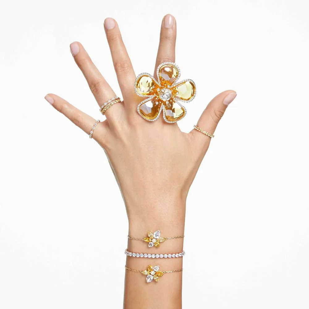 SWAROVSKI PULSERA TENNIS REDONDO MATRIX ACABADO ORO PARA MUJER LARGE | DORADO