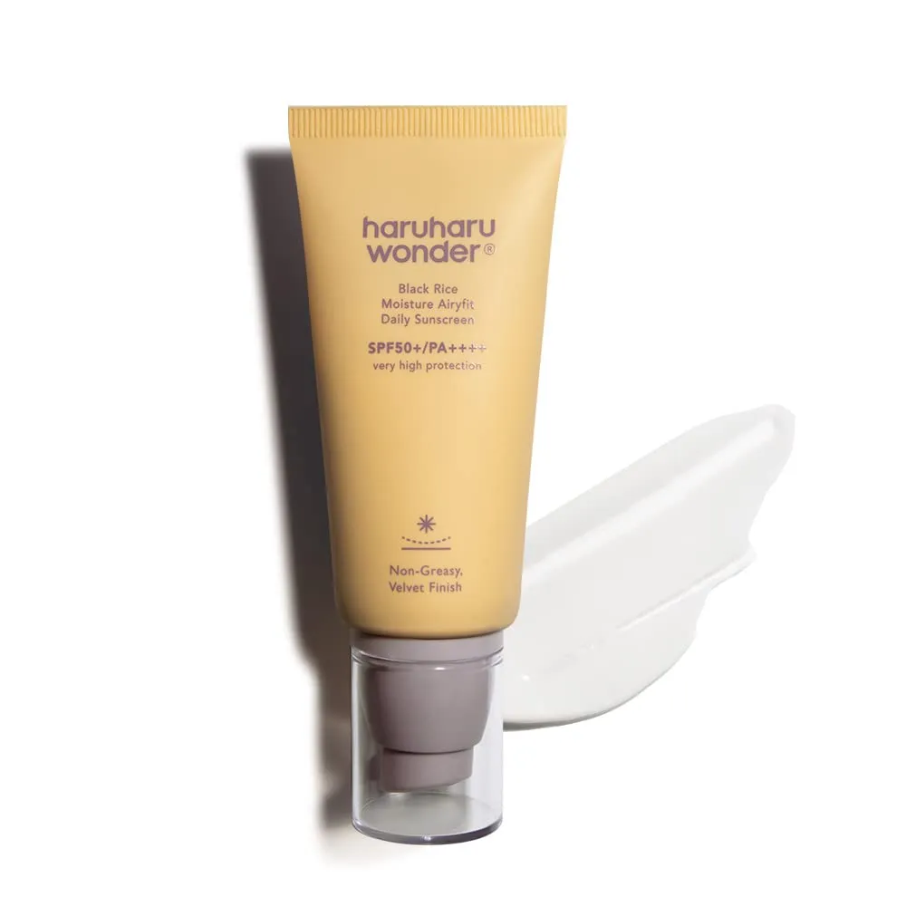 Protector solar facial Black Rice Moisture Airyfit Wonder Haruharu | 50 ml