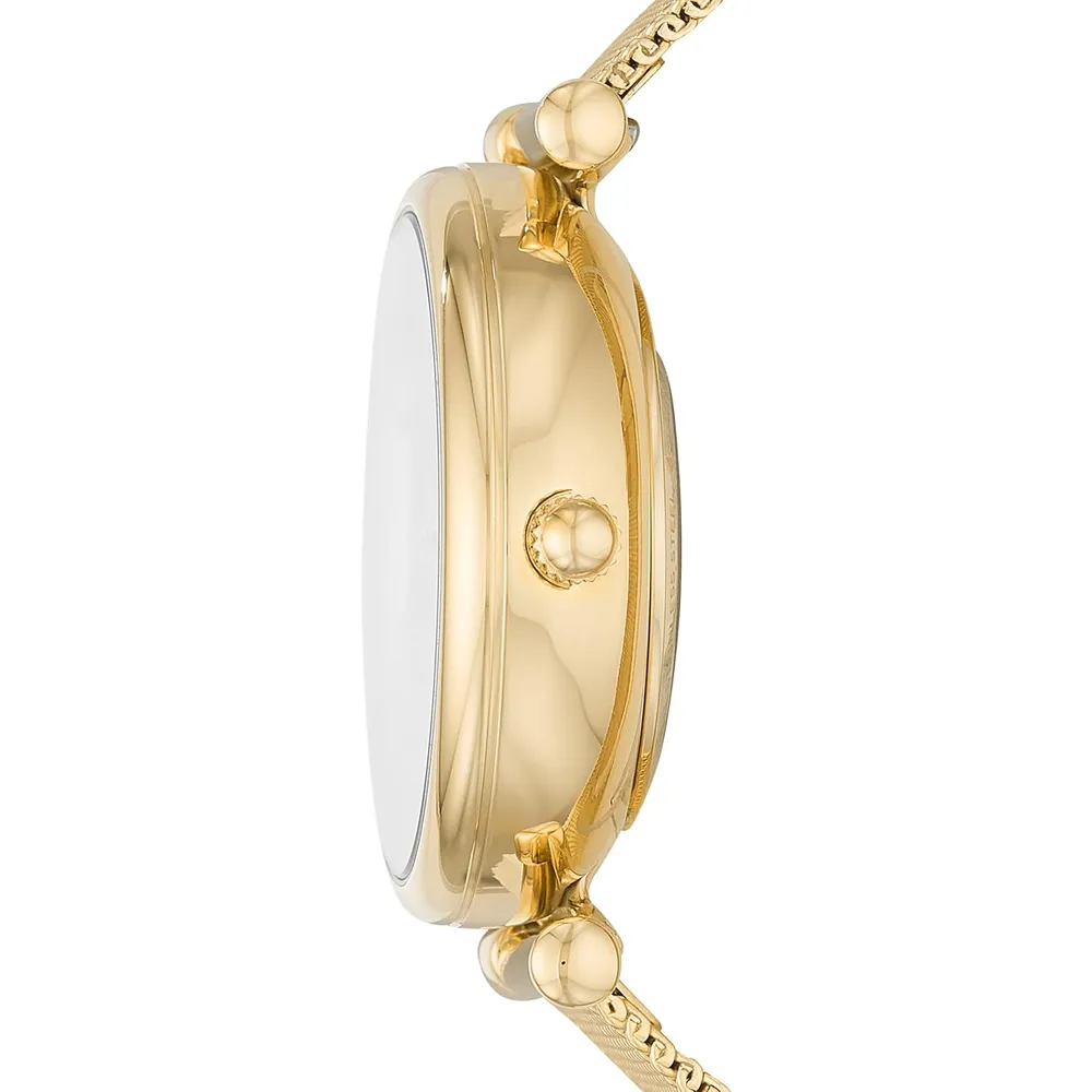 Fossil reloj automático Carlie para mujer, malla de acero y tres agujas | Oro