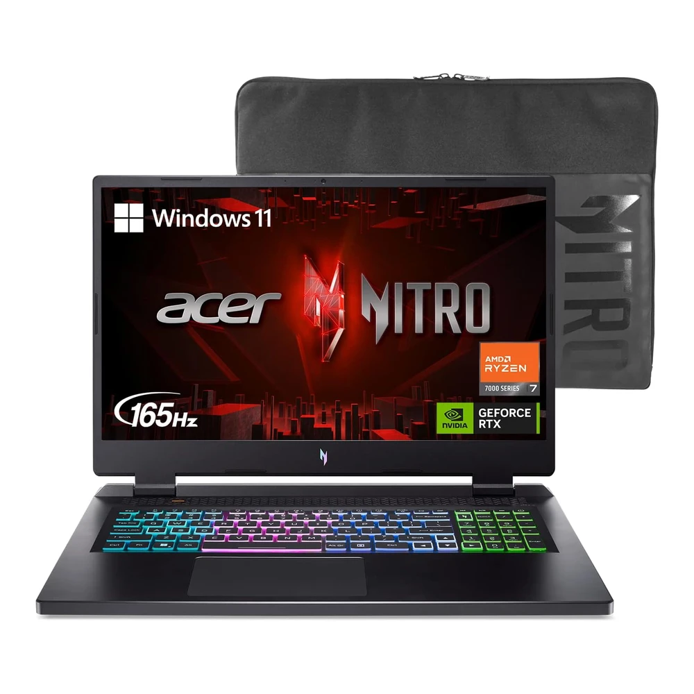 Acer Nitro 17 Laptop Gaming Amd Ryzen7 7735hs de 8 Núcleos Nvidia Geforce Rtx 4050 Pantalla Fhd 17 3'165 Hz 16Gb RAM SSD de 1 Tb | Negro